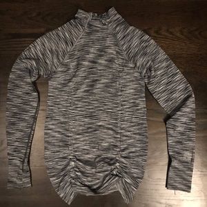 Athleta long sleeve mock neck with zipper - grey